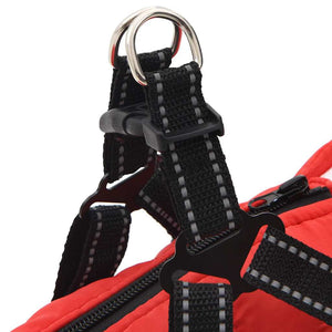 Wasserdichter Hundemantel mit Geschirr Rot L40