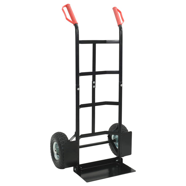vidaXL Chariot à main extensible Noir et rouge 57 x 46 x 113 cm Acier