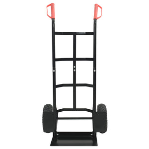 vidaXL Chariot à main extensible Noir et rouge 57 x 46 x 113 cm Acier