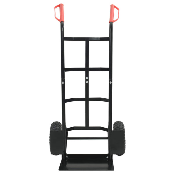 vidaXL Chariot à main extensible Noir et rouge 57 x 46 x 113 cm Acier