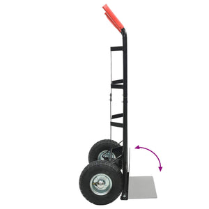 vidaXL Chariot à main extensible Noir et rouge 57 x 46 x 113 cm Acier