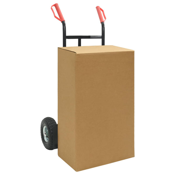 vidaXL Chariot à main extensible Noir et rouge 57 x 46 x 113 cm Acier