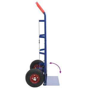 Erweiterbarer Handwagen Stahl Blau/Rot