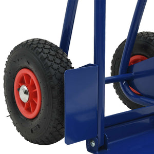 Erweiterbarer Handwagen Stahl Blau/Rot
