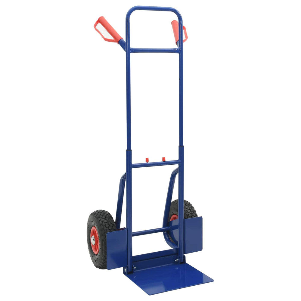 Erweiterbarer Handwagen Stahl Blau/Rot