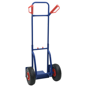 Erweiterbarer Handwagen Stahl Blau/Rot