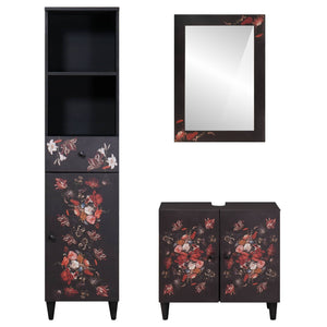 Massivholz Mango Badezimmerschrank Set 3-teilig
