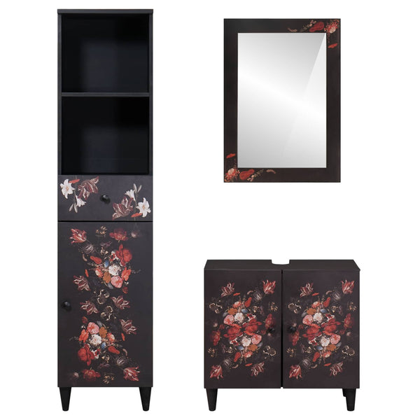 Massivholz Mango Badezimmerschrank Set 3-teilig