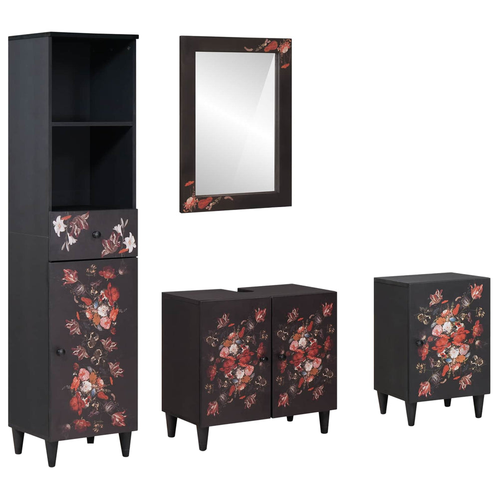 vidaXL Ensemble de meubles de salle de bain avec tiroirs 4 pcs Bois de manguier massif