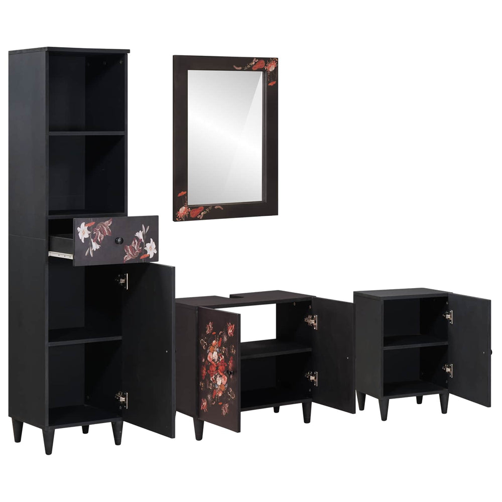 vidaXL Ensemble de meubles de salle de bain avec tiroirs 4 pcs Bois de manguier massif