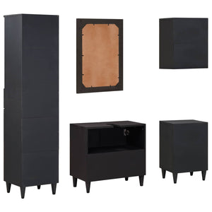 Badezimmerschrank Set Mango Massivholz 5-teilig