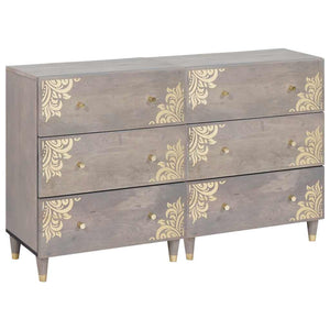 Sideboard Grau Massivholz Mango 60x33x75cm 2er Set