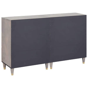 Sideboard Grau Massivholz Mango 60x33x75cm 2er Set