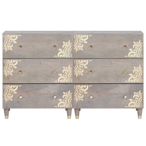 Sideboard Grau Massivholz Mango 60x33x75cm 2er Set