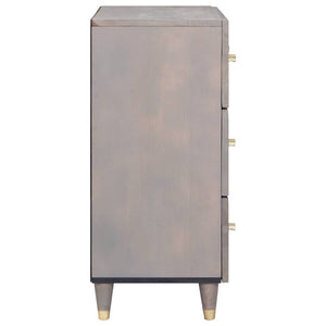 Sideboard Grau Massivholz Mango 60x33x75cm 2er Set