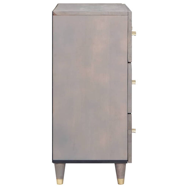 Sideboard Grau Massivholz Mango 60x33x75cm 2er Set