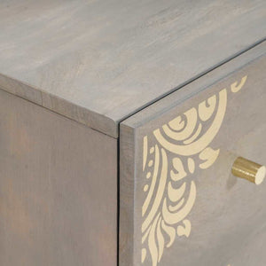 Badezimmerschrank Set Grau/Gold 3-teilig