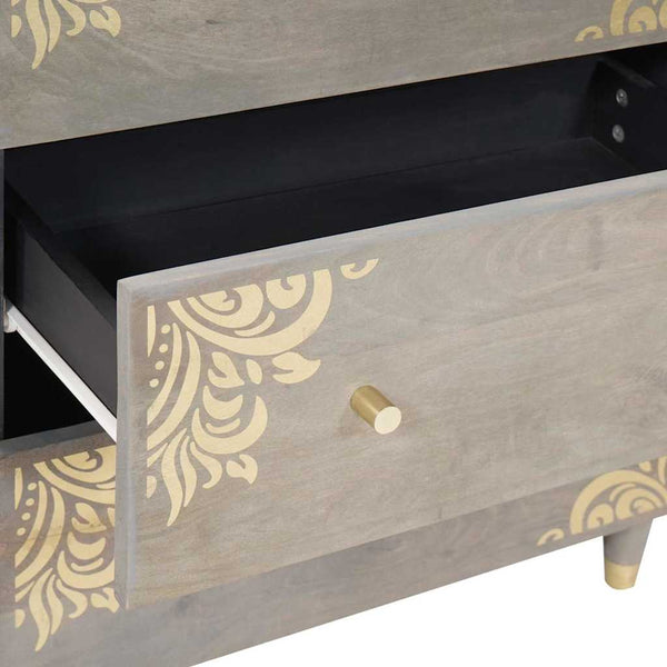 Badezimmerschrank Set Grau/Gold 3-teilig