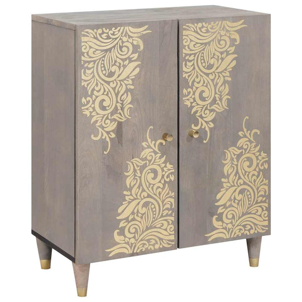 Badezimmerschrank Set Grau/Gold 3-teilig