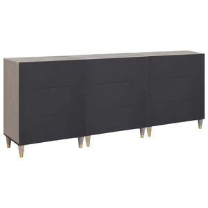 Badezimmerschrank Set Grau/Gold 3-teilig