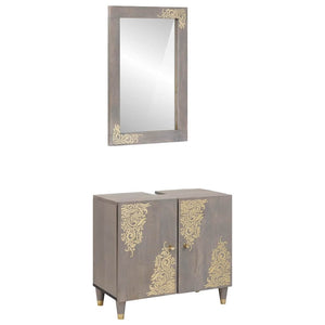 Wandmontiertes Badezimmerschrank-Set aus Mango-Holz