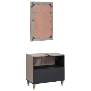 Wandmontiertes Badezimmerschrank-Set aus Mango-Holz