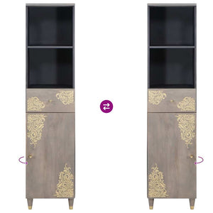 Wandmontiertes Badezimmerschrank-Set Grau Mango