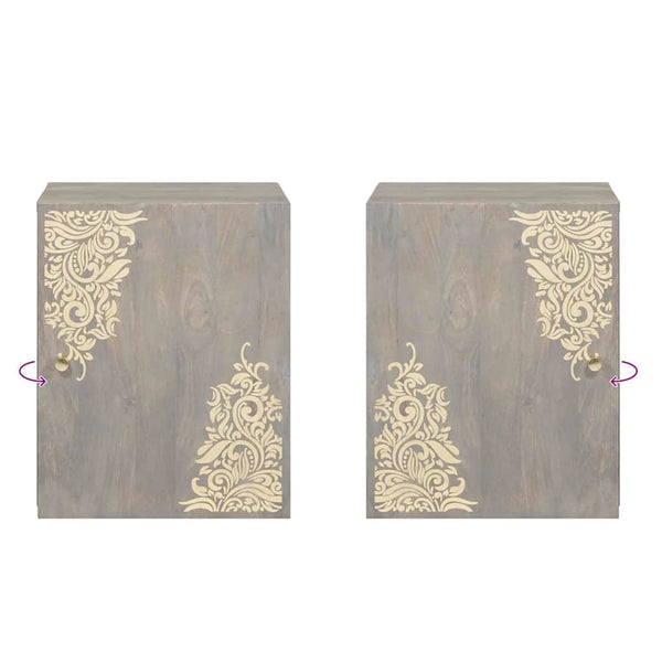 Graues Mango Badezimmerschrank Set, 5-teilig