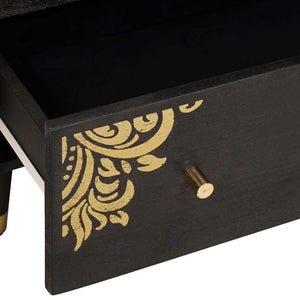 Schwarzes Sideboard 60cm Mango Massivholz
