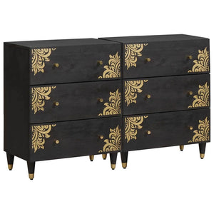 Schwarzes Sideboard 60cm Mango Massivholz