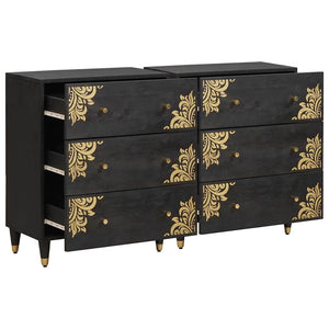 Schwarzes Sideboard 60cm Mango Massivholz