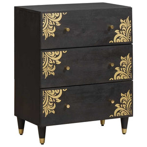 Schwarzes Sideboard 60cm Mango Massivholz
