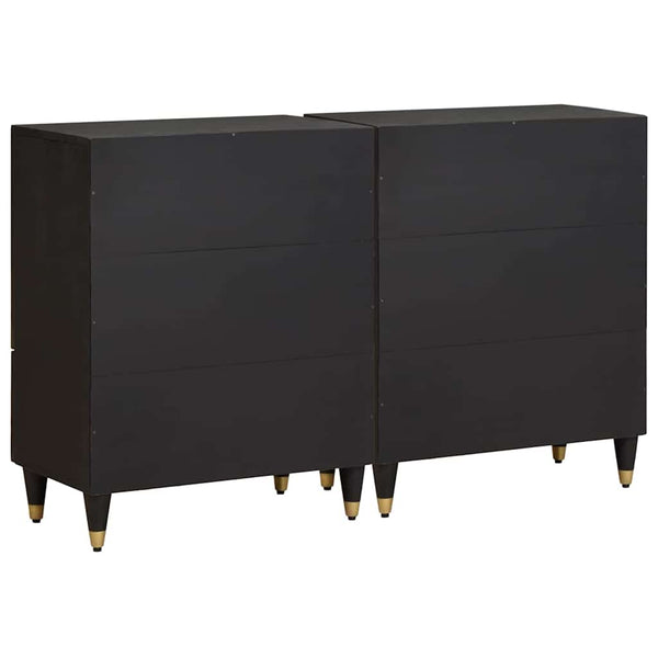 Schwarzes Sideboard 60cm Mango Massivholz