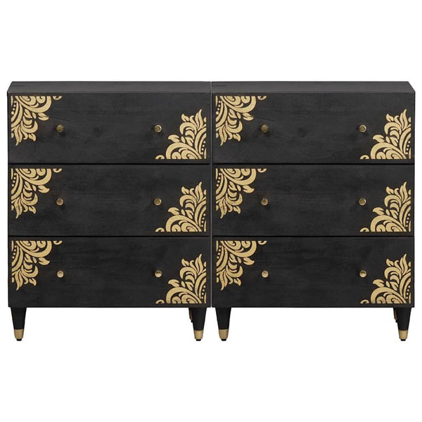Schwarzes Sideboard 60cm Mango Massivholz