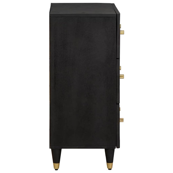 Schwarzes Sideboard 60cm Mango Massivholz