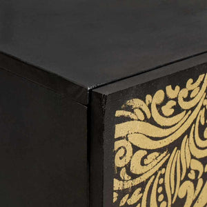 Schwarzes Badezimmerschrank-Set mit Regal, 3-teilig