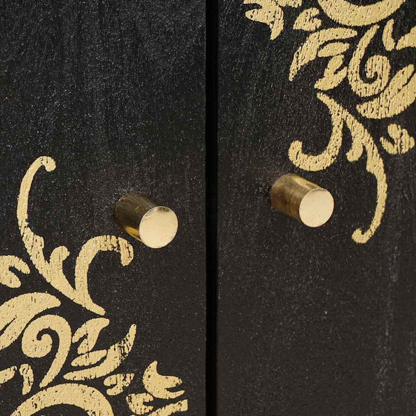 Schwarzes Badezimmerschrank-Set mit Regal, 3-teilig