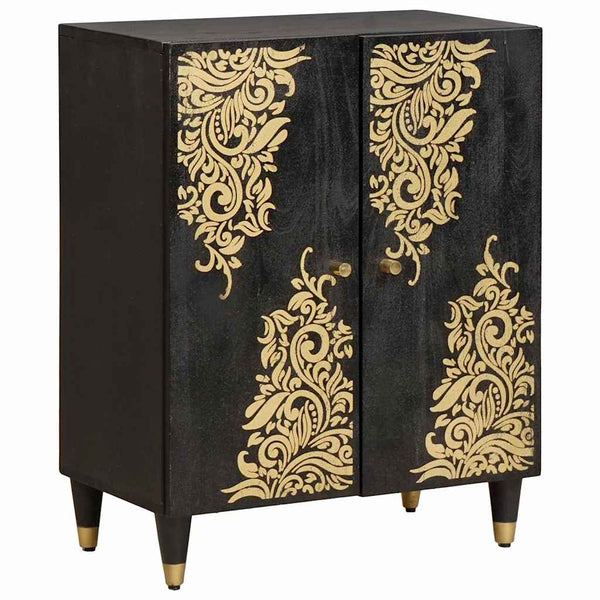 Schwarzes Badezimmerschrank-Set mit Regal, 3-teilig
