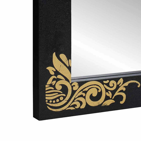 Schwarzes Badezimmerschrank-Set Mango Massivholz