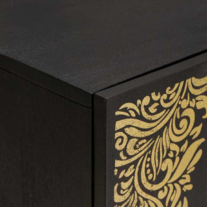 Schwarzes Badezimmerschrank Set Mango Massivholz 5-teilig