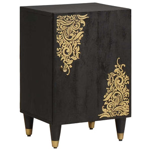 Schwarzes Badezimmerschrank Set Mango Massivholz 5-teilig