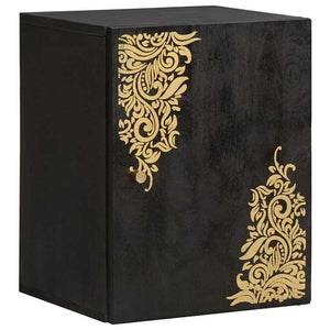 Schwarzes Badezimmerschrank Set Mango Massivholz 5-teilig