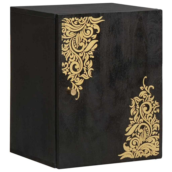Schwarzes Badezimmerschrank Set Mango Massivholz 5-teilig
