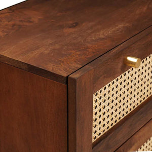 Badezimmerschrank Set Mango Massivholz Braun/Schwarz