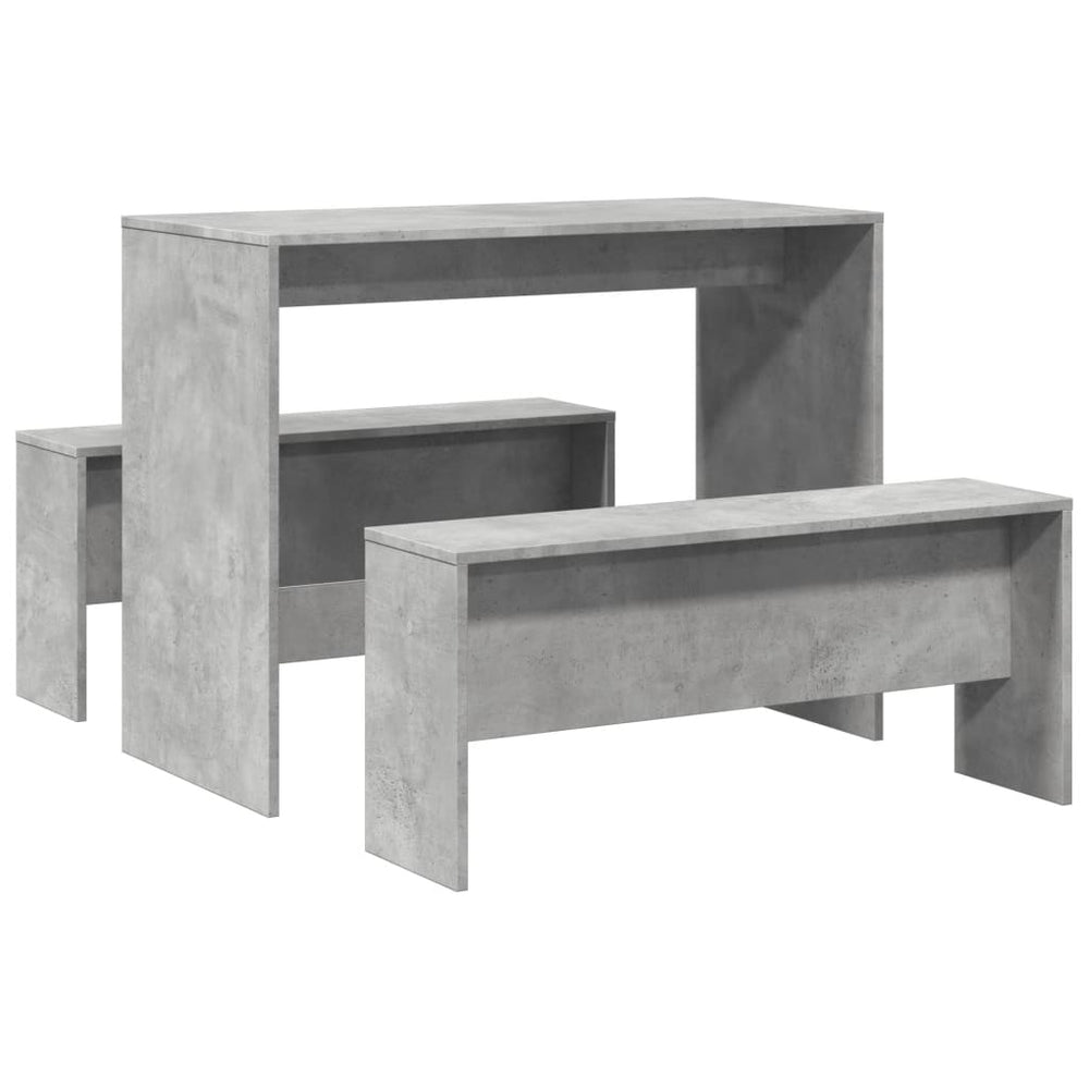 Esstisch Set mit Bank, Betongrau