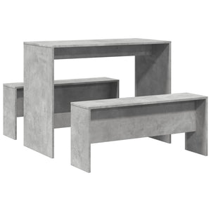 Esstisch Set mit Bank, Betongrau