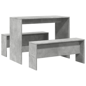 Esstisch Set mit Bank, Betongrau