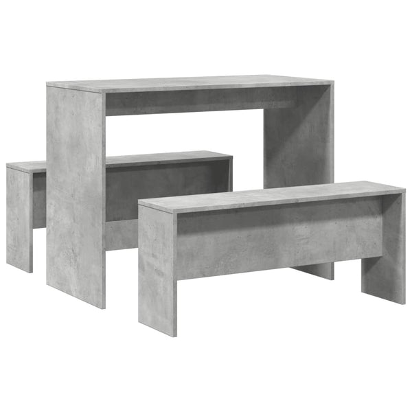 Esstisch Set mit Bank, Betongrau