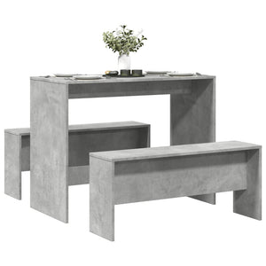 Esstisch Set mit Bank, Betongrau