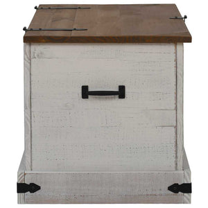Truhe HALDEN Weiß Kiefer Massivholz 91 cm
